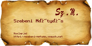 Szebeni Mátyás névjegykártya
