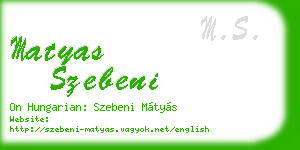 matyas szebeni business card