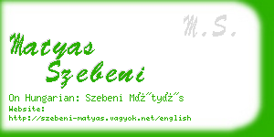 matyas szebeni business card